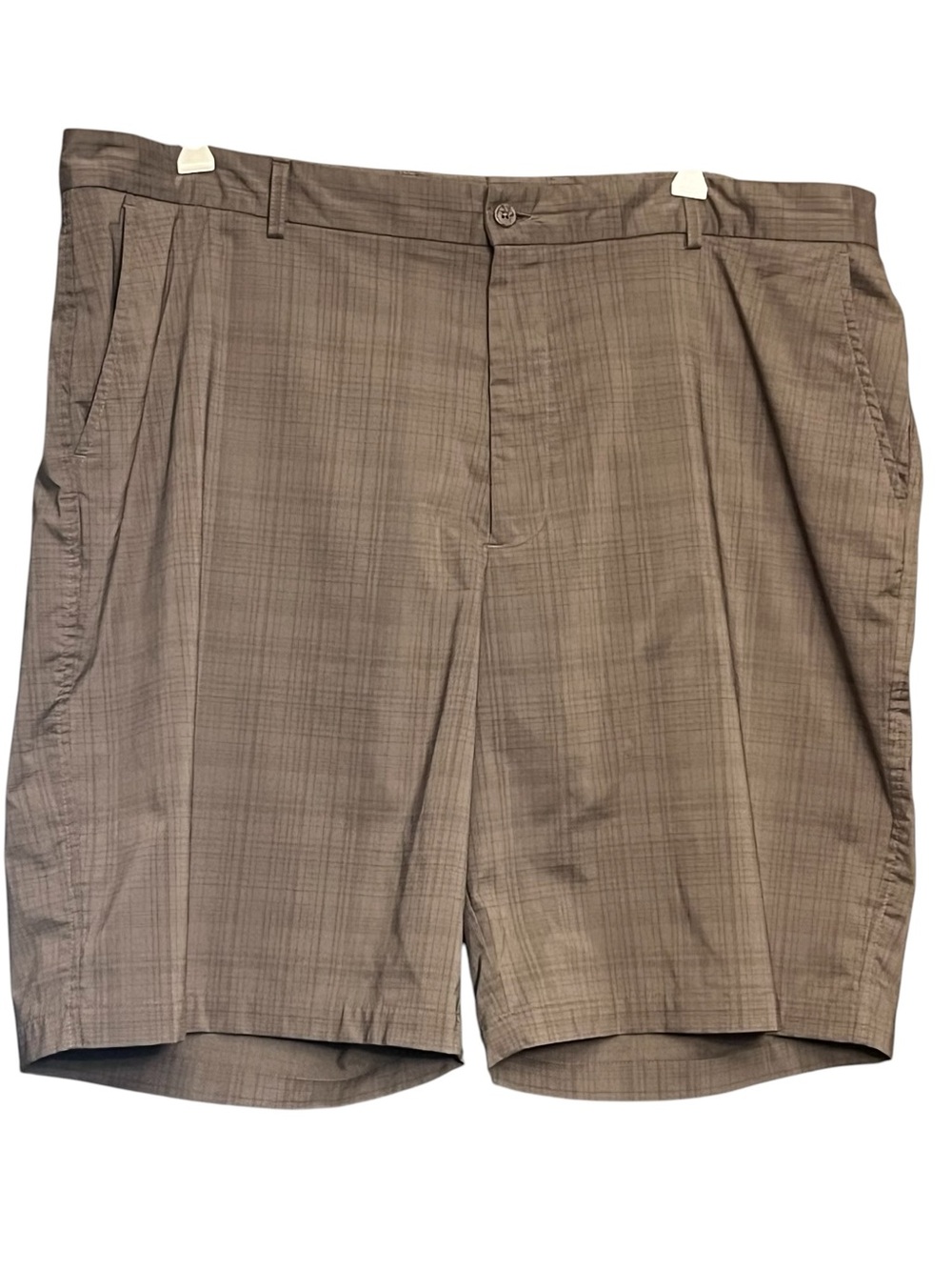 Lone Cypress by Peeble Beach Men's Beige Plaid Shorts 44 10" inseam